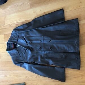 Black Double-Breasted Leather Jacket